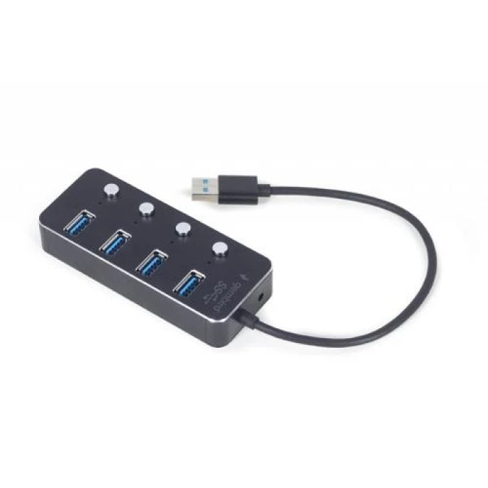 USB-хаб Gembird на 4 порти USB 3.0 з кабелем 24 см
