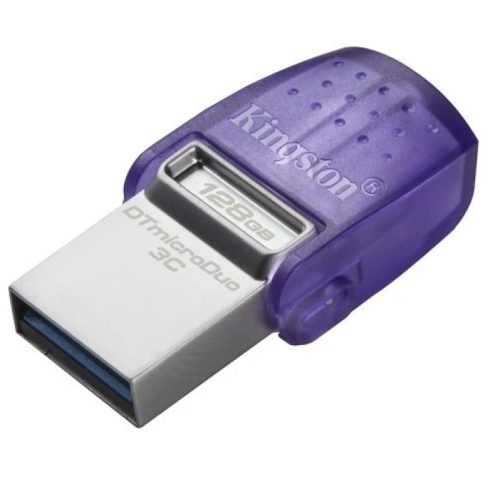 Флеш накопичувач USB 128Gb Kingston DataTraveler microDuo 3C, Purple, Type-C / USB 3.2 Gen 1, до 200 МБ/с (DTDUO3CG3/128GB)