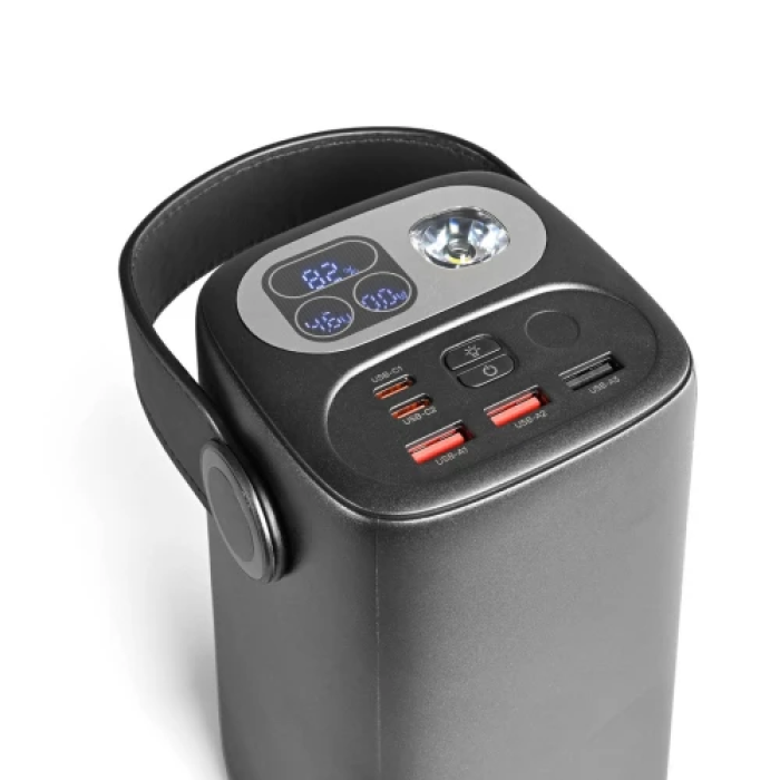 Універсальна мобільна батарея 60000 mAh, Titanum WC60, Black, 100 Вт, 2xType-C (PD3.0) / 3xUSB (PD3.0), LED ліхтарик, цифровий LED дисплей (TPB-WC60-B)