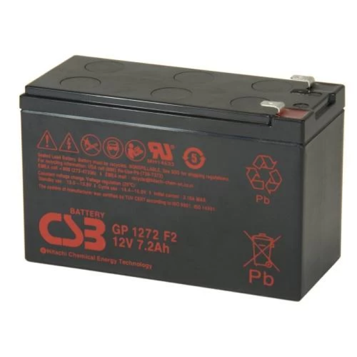 Акумуляторна батарея CSB, 12V, 7.2 Агод, AGM, F2, 151x100x65 мм, 2.2 кг (GP1272F2)