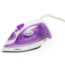 Праска Holmer HIT-2020, Purple, 1700W, тефлон, паровий удар 100 г/хв, постійна подача пари 30 г/хв, вертикальне відпарювання, очищення від накипу, антикрапля