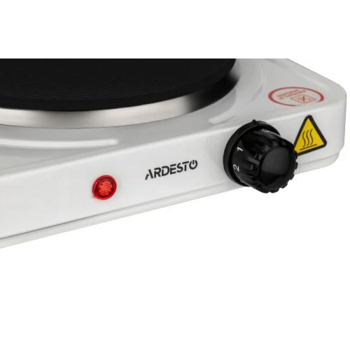 Настільна плита Ardesto ECS-J115W, White, 1500W, електрична, 5 режимів, 1 конфорка, емаль, індикатор нагрівання