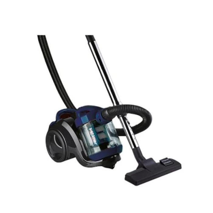 Пилосос Holmer HVC-190 ECO Cyclone Black/Blue, 900W, контейнер, сухе прибирання, об'єм пилозбірника 3л, насадки: універсальна щітка підлога/килим; 2в1 для м'яких меблів і щілинна, HEPA-фільтр, регулювання потужності на корпусі, функція видування