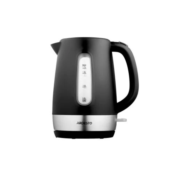 Електрочайник Ardesto EKL-F19B, Black, 2200W, 1.7 л, дисковий, пластиковий корпус, індикатор рівня води, підсвічування, автоматичне відключення при відсутності води