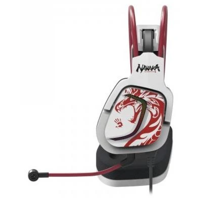 Навушники A4Tech G575 "Bloody", Naraka, USB, мікрофон, динаміки 50 мм, підтримка звуку 7.1, RGB-підсвічування, кероване наголов'я із системою підтримки "левітуюче крило", 16 Ом, 105 дБ, 2 м