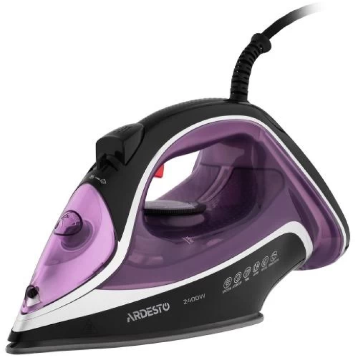 Праска Ardesto IR-B2234, Black/Purple, 2400W, кераміка, паровий удар, резервур 350мл, захист від кальцинації, антикрапля, плавне регулювання потужності пари, автоматичне відключення