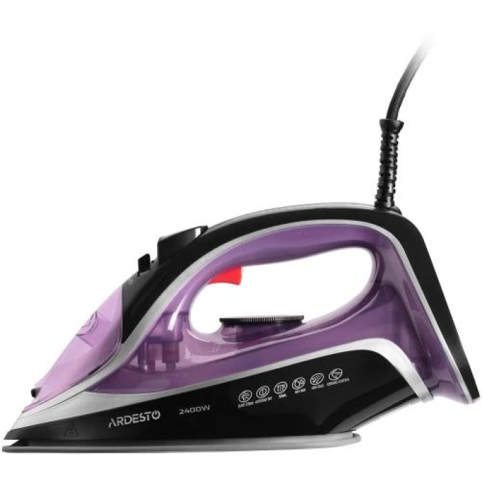 Праска Ardesto IR-B2234, Black/Purple, 2400W, кераміка, паровий удар, резервур 350мл, захист від кальцинації, антикрапля, плавне регулювання потужності пари, автоматичне відключення