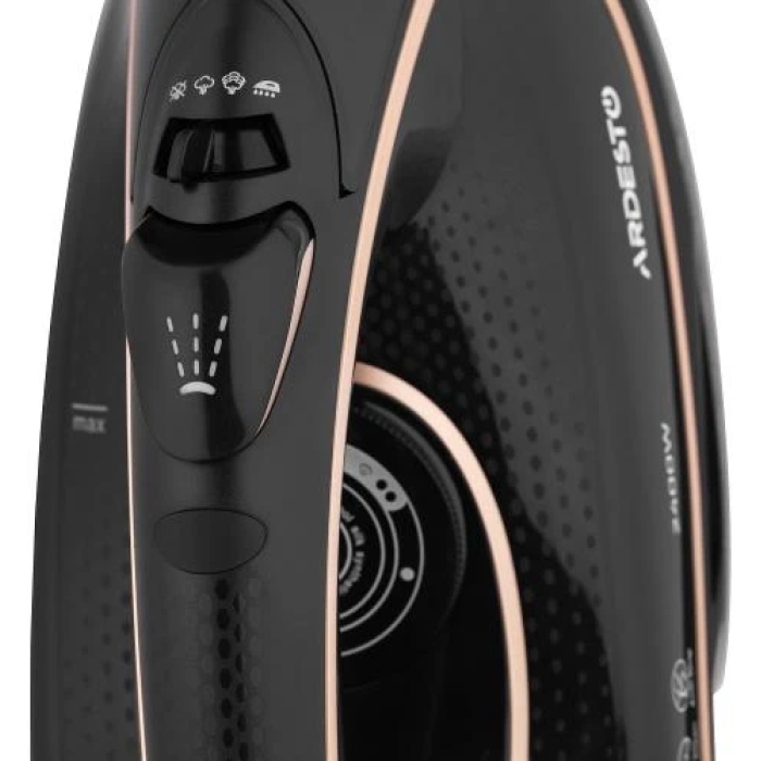Праска Ardesto IR-B2235, Black/Gold, 2400W, кераміка, паровий удар, резервур 450мл, захист від кальцинації, антикрапля, плавне регулювання потужності пари, автоматичне відключення