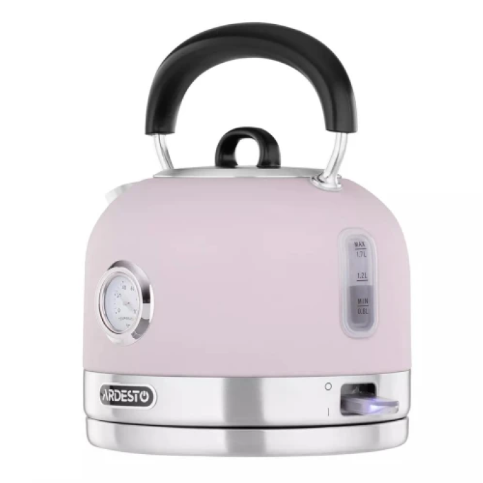 Електрочайник Ardesto EKL-F500L, Purple, 2150 Вт, 1.7 л, дисковий, індикатор роботи, корпус метел, автоматичне відключення за відсутності води, стильний дизайн з вінтажним термометром