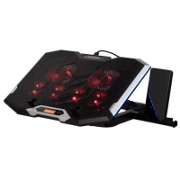 Підставка для ноутбука до 15.6" 2E GAMING CPG-004, Black, 2x10 см / 4x7 см вентилятори, RGB-підсвічування, 2xUSB Hub, алюмінієва сітка, 7-ступінчасте регулювання висоти, сенсорне регулювання вентиляторів, 415х295х3 -004)