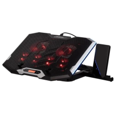 Підставка для ноутбука до 15.6" 2E GAMING CPG-004, Black, 2x10 см / 4x7 см вентилятори, RGB-підсвічування, 2xUSB Hub, алюмінієва сітка, 7-ступінчасте регулювання висоти, сенсорне регулювання вентиляторів, 415х295х3 -004)