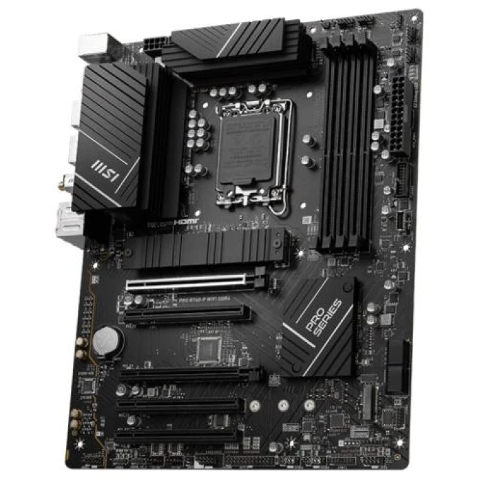 Материнська плата LGA1700, MSI PRO B760-P WIFI DDR4, B760, 4xDDR4, Int.Video(CPU), 4xSATA3, 2xM.2, 2xPCI-E 16x 4.0, 3xPCI-E 16x 3.0, ALC897, RTL8125BG, WiFi6, Bluetooth 5.3, 6xUSB3.2/8xUSB2.0, HDMI/DP, ATX