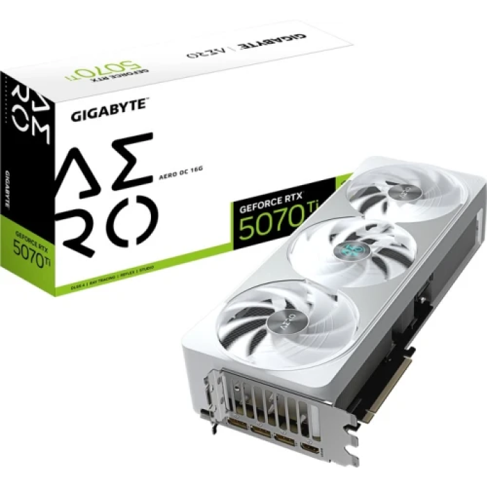 Відеокарта GeForce RTX 5070 Ti, Gigabyte, AERO OC, 16Gb GDDR7, 256-bit, HDMI/3xDP, 2588/28000 MHz, 16-pin (GV-N507TAERO OC-16GD)