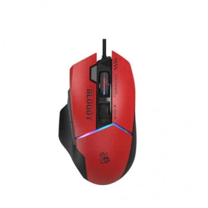 Миша Bloody W95 Ultra, Sports Red, USB, оптична (сенсор Alpha 20K), 100 - 20 000 cpi, 40G, 350IPS, RGB підсвічування, 8 програмованих кнопок, вбудована пам'ять, перемикачі більше 50 млн. натискань, 1.8 м