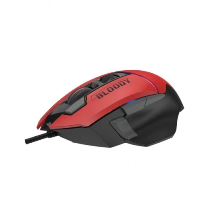 Миша Bloody W95 Ultra, Sports Red, USB, оптична (сенсор Alpha 20K), 100 - 20 000 cpi, 40G, 350IPS, RGB підсвічування, 8 програмованих кнопок, вбудована пам'ять, перемикачі більше 50 млн. натискань, 1.8 м