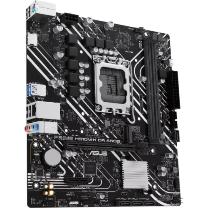Мат.плата LGA1700, Asus PRIME H610M-K D4 ARGB, H610, 2xDDR4, Int.Video(CPU), 4xSATA3, 1xM.2, 1xPCI-E 16x 4.0, 1xPCI-E 1x 3.0, ALC997, GLan, 3xUSB3.2/5xUSB2.0, HDMI, ARGB sync, MicroATX