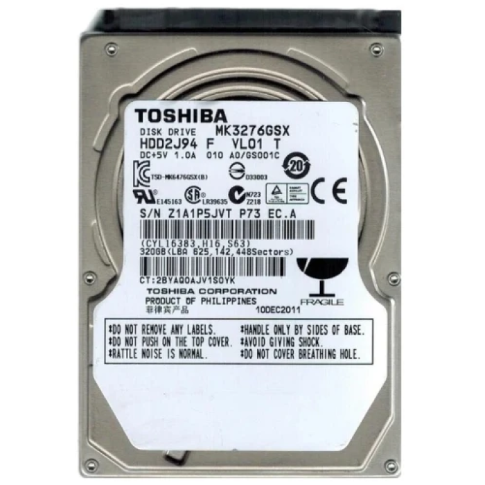 Жорсткий диск 2.5" 320Gb Toshiba, SATA2, 8 Мб, 5400 об/хв (MK3276GSX) (Refurbished)