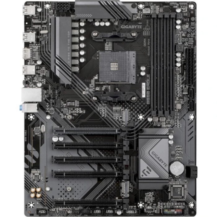 Мат.плата AM4 (B550) Gigabyte B550 EAGLE, B550, 4xDDR4, Int.Video(CPU), 4xSATA3, 2xM.2, 1xPCI-E 4.0 x16, 4xPCI-E 3.0 x16, Realtek 7.1, Realtek GbE, 6xUSB 3.2 / 8xUSB 2.0, HDMI, ATX
