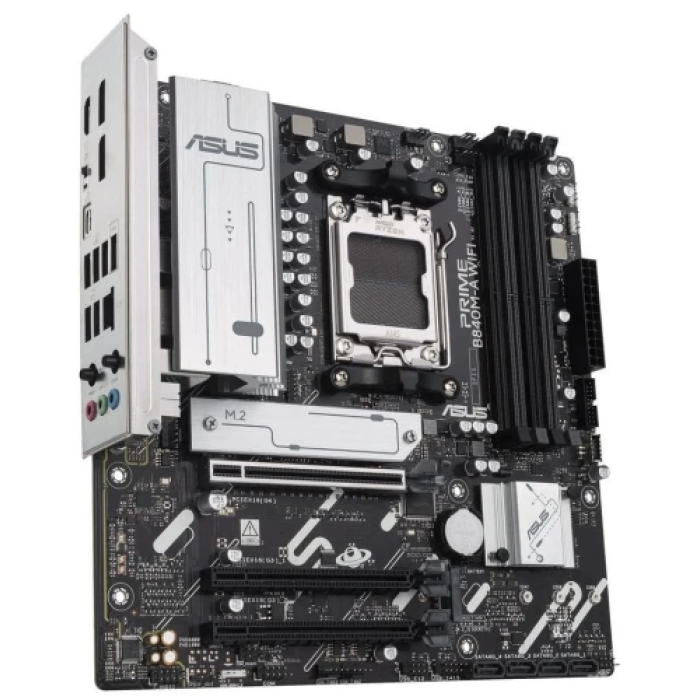 Материнська плата AM5 Asus PRIME B840M-A WIFI, B840, 4xDDR5, Int.Video (CPU), 4xSATA3, 3xM.2, 1xPCI-E 4.0 x16, 2xPCI-E 3.0 x16, Realtek 7.1, Realtek 2.5Gb, WiFi 6E, Bluetooth 5.3, 5xUSB 3.2 / 6xUSB 2.0, HDMI/2xDP, MicroATX