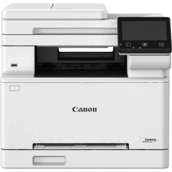 БФП лазерний кольоровий A4 Canon MF664Cdw, Grey, WiFi, 1200x1200 dpi, дуплекс, до 25 стр/хв, ADF на 50 арк, сенсорний РК-екран 12.7 см, USB / GLan, картриджі Canon 075 (6928C008)