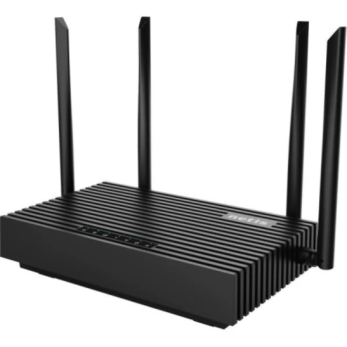 Роутер Netis N6, Black, Wi-Fi 6 (2.4GHz/5GHz, до 1775 Mb/s), 4 LAN 100/1000 Mb/s, RJ45 100/1000 Mb/s, USB, 4 зовнішні незнімні антени