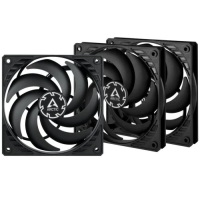 Вентилятор 120 мм, Arctic P12 Slim PWM PST, Black, 3 шт, 120х120х15 мм, 200-2100 об/хв, 4-pin (PWM, 40 см), гідравлічний підшипник (ACFAN00275A)