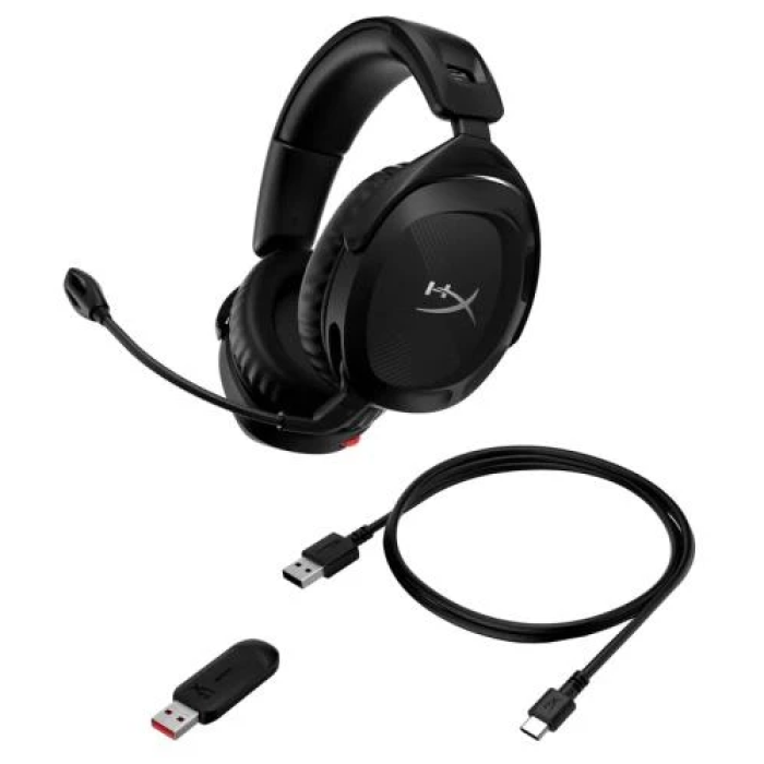 Навушники бездротові HyperX Cloud Stinger 2, Black, USB 2.4GHz, мікрофон з шумопоглинанням, динаміки 50 мм, вбудований регулятор гучності, акумулятор (676A2AA)