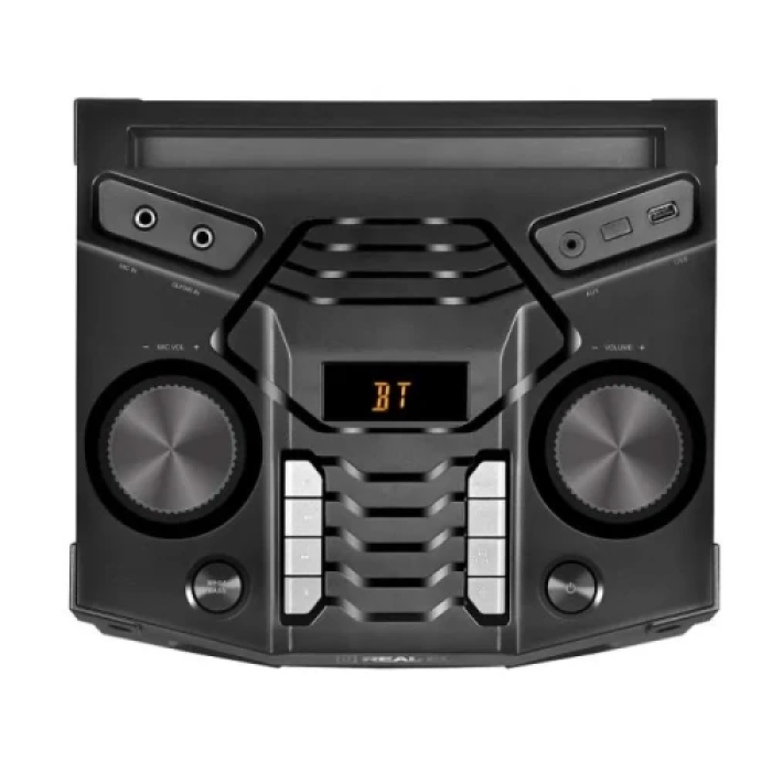 Колонка портативна 2.0 REAL-EL S-2005, Black, 2x250 Вт, USB, Bluetooth, AUX, Mic-In, FM, RGB підсвічування, пульт ДК, радіус дії 10 м (EL121600033)