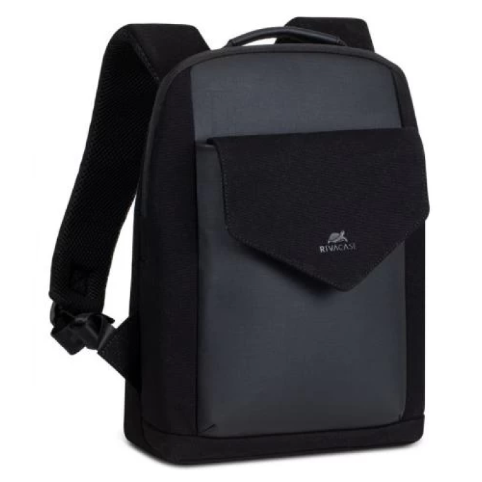Рюкзак для ноутбука 13.3" RivaCase Cardiff, Black, поліуретан/канвас, 250x350x110 мм (8521)