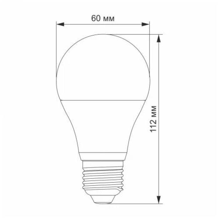 Лампа світлодіодна E27, 10 Вт, 4100K, A60, Videx, 900 Лм, 220V, дімерна (VL-A60eD-10274)