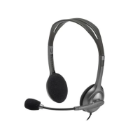 Навушники Logitech H110, Grey, 3.5 мм, поворотний мікрофон, регулятор гучності, 32 Ом, 1.8 м (981-000271)