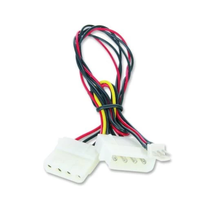 Перехідник живлення Molex (M) - Molex (F) + 3-pin Fan, 15 см, Cablexpert (CC-PSU-5)