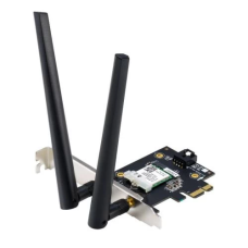 Мережевий адаптер Asus PCE-AX1800, PCI-E, Wi-Fi 6 (802.11ax), 2.4/5GHz, до 1201 Mb/s + 574 Mb/s, Bluetooth 5.2, 2 зовнішні знімні антени