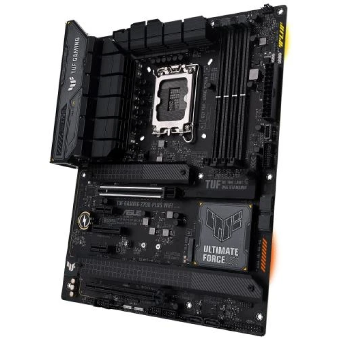 Материнська плата LGA1700, Asus TUF GAMING Z790-PLUS WIFI, Z790, 4xDDR5, Int.Video(CPU), 4xSATA3, 4xM.2, 1xPCI-E 16x 5.0, 1xPCI-E 16x 4.0, 1xPCI-E 4x 4.0, 2xPCI-E 1x 3.0, S1220A, Intel 2.5Gb, WiFi 6, Bluetooth 5.2, 10xUSB3.2/2xUSB2.0, HDMI/DP, ATX