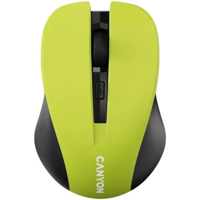 Миша бездротова Canyon MW-1, Yellow/Black, USB (2.4 GHz), оптична, 800/1200/1600 dpi, 4 кнопки, покриття SoftTouch, до 5 м, 2xAAA (CNE-CMSW1Y)
