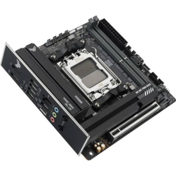 Материнська плата AM5 Asus TUF GAMING B850I WIFI NEO, B850, 2xDDR5, Int.Video (CPU), 2xSATA3, 2xM.2, 1xPCI-E 5.0 x16, ALC1220P, Realtek 2.5Gb, WiFi 6E, Bluetooth 5.3, 6xUSB 3.2 / 4xUSB 2.0, HDMI/DP, Mini-ITX