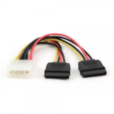 Перехідник живлення Molex (M) - 2 x SATA (F), 30 см, Cablexpert (CC-SATA-PSY-0.3M)