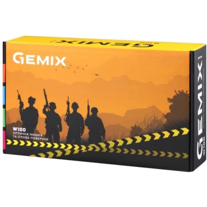 Миша Gemix W-100 USB Black + килимок (W100Combo)