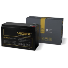 Акумуляторна батарея Videx 6FM7.2, 12V, 7.2 Агод, AGM, F2, 150x95x65 мм, 2.3 кг (6FM7.2 1CB)
