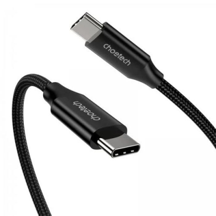 Кабель Type-C - Type-C, 2 м, Black, Choetech, 100 Вт, 5A, Thunderbolt 3 (XCC-1007-V2-BK)