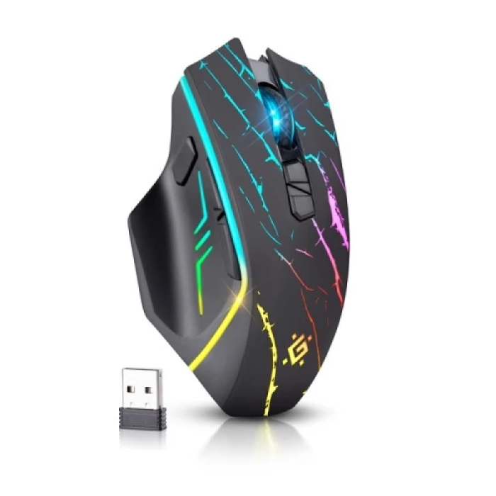 Миша бездротова Defender Uran GM-503, Black, USB 2.4GHz, оптична, 1200 - 3200 dpi, 10G, 40 IPS, LED підсвічування, 5 програмованих кнопок, акумулятор (52503)