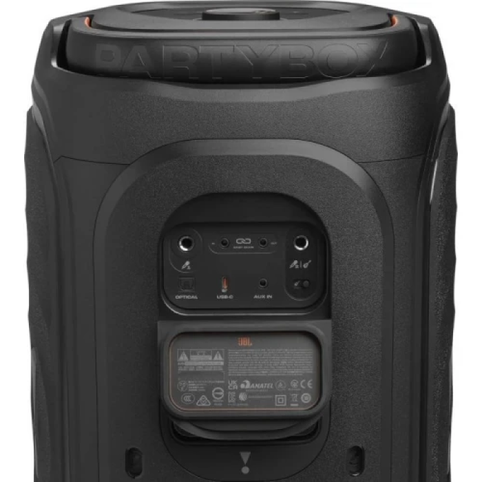 Колонка портативна 2.0 JBL PartyBox 130, Black, 200 Вт, Bluetooth, USB, AUX, Optical, RGB підсвічування, полікарбонат/метал, керування зверху, IPX4, час роботи до 15 год (JBLPB130BLKEP)