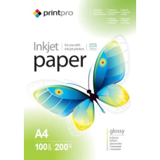 Фотопапір PrintPro, глянсовий, A4, 200 г/м², 100 арк (PGE200100A4)