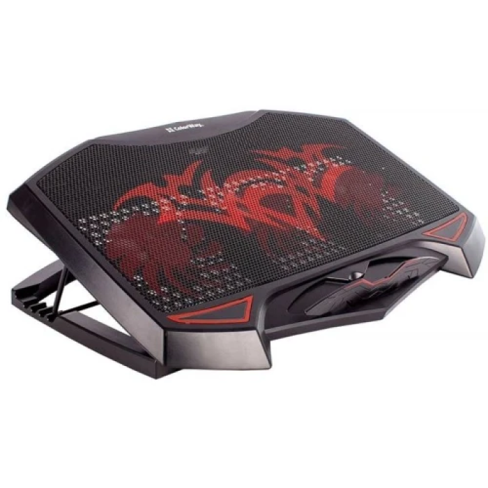 Підставка для ноутбука до 17" ColorWay Game Pro H1, Black, 3x8 см вентилятори, регулювання нахилу, червоне LED підсвічування, 2xUSB, 502х422х40 мм, 850 г (CW-CGPH1)