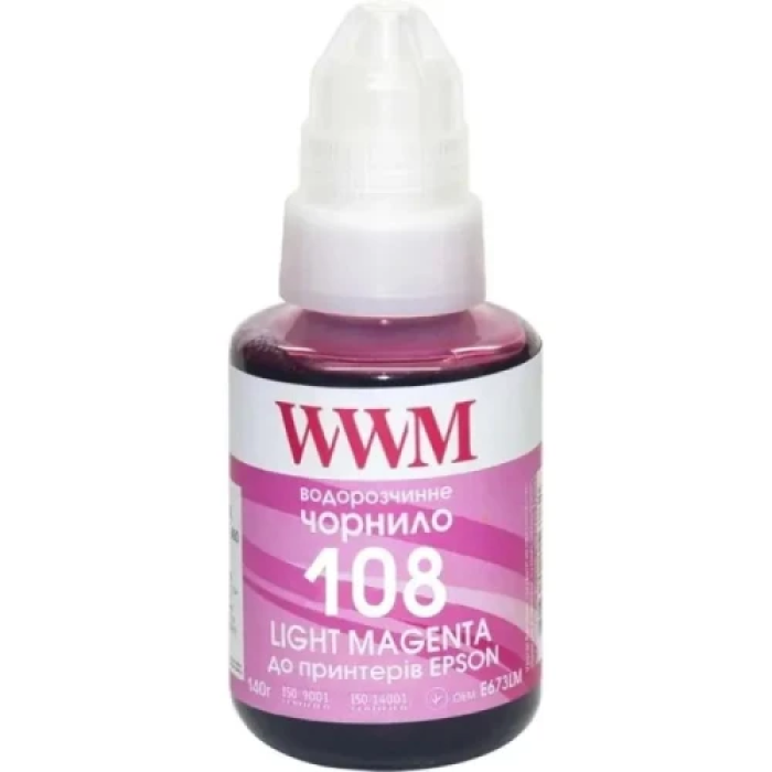 Чорнило WWM Epson 108, Light Magenta, L8050/L18050, 140 мл, водорозчинне (E108LM)