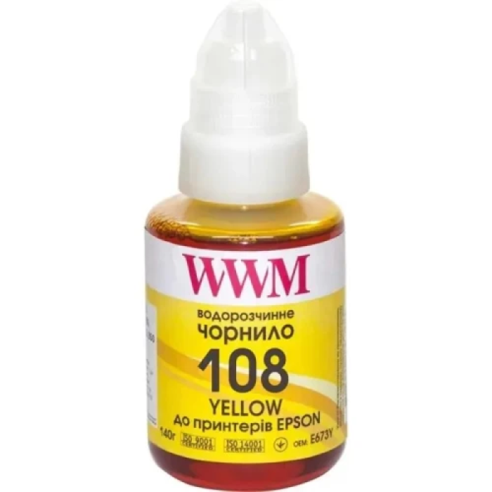 Чорнило WWM Epson 108, Yellow, L8050/L18050, 140 мл, водорозчинне (E108Y)