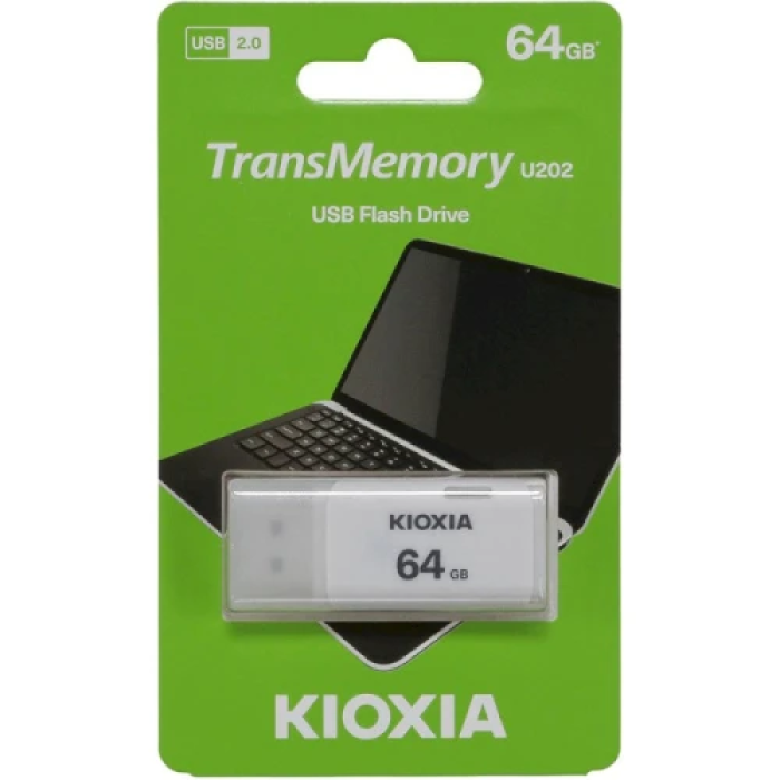 Флеш накопичувач USB 64Gb Kioxia TransMemory U202, White, USB 2.0 (LU202W064GG4)