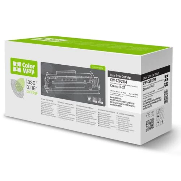 Картридж Canon EP-27, Black, LBP-3200, MF3110/3228/3240/5630/5650/5730/5750/5770, 2500 стор, ColorWay (CW-CEP27M)