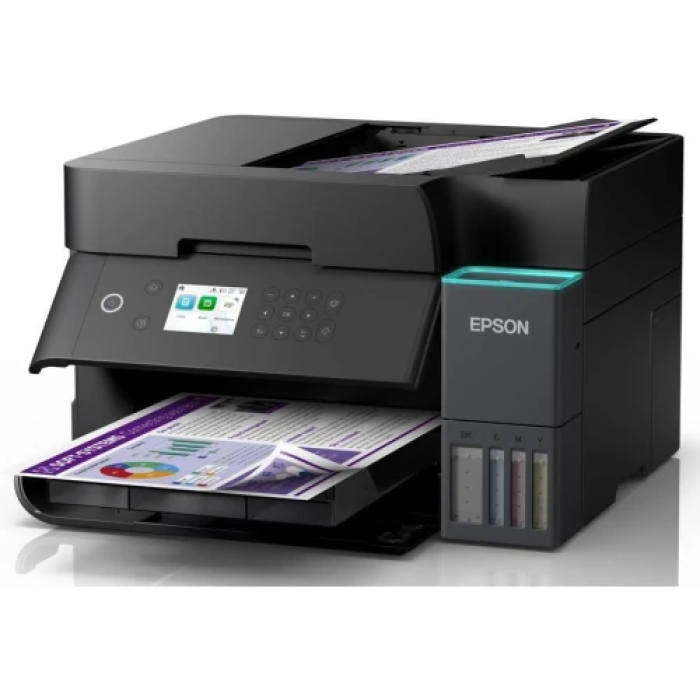 БФП струменевий кольоровий A4 Epson L6370, Black, WiFi, 4800х1200 dpi, дуплекс, до 35/23 стр/хв, РК-екран 6.1 см, USB / Lan, вбудоване СБПЧ, чорнило Epson 101 (C11CL43405)