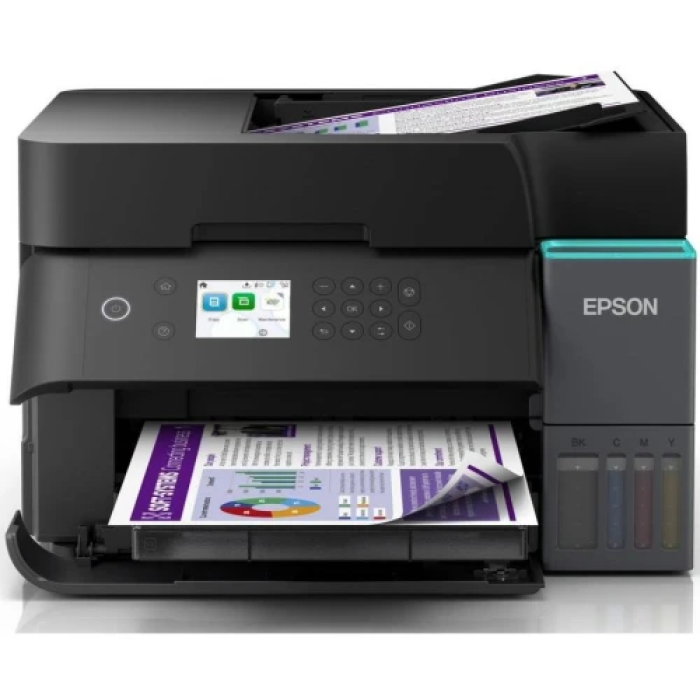 БФП струменевий кольоровий A4 Epson L6370, Black, WiFi, 4800х1200 dpi, дуплекс, до 35/23 стр/хв, РК-екран 6.1 см, USB / Lan, вбудоване СБПЧ, чорнило Epson 101 (C11CL43405)